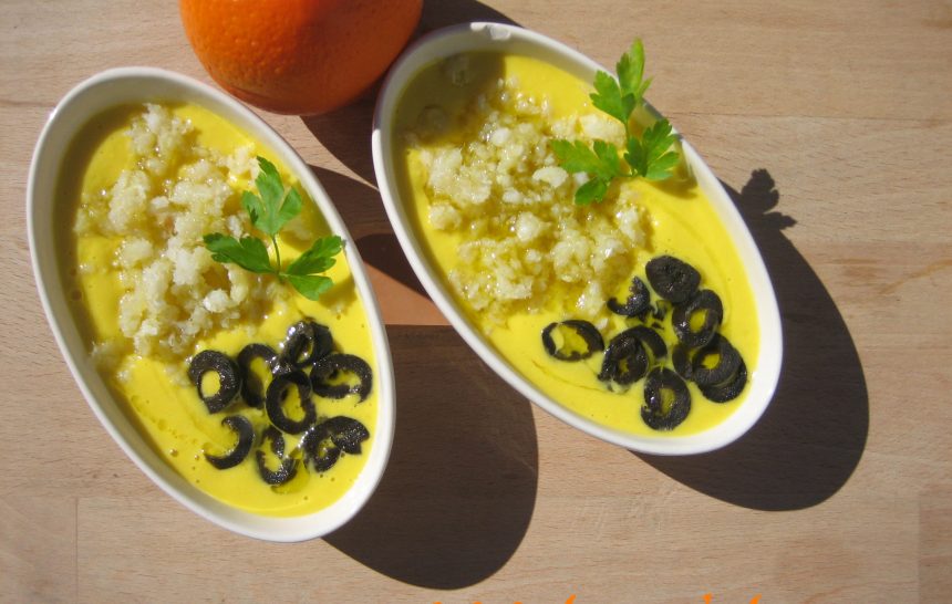 Cremoso de remojón con bacalao y AOVE